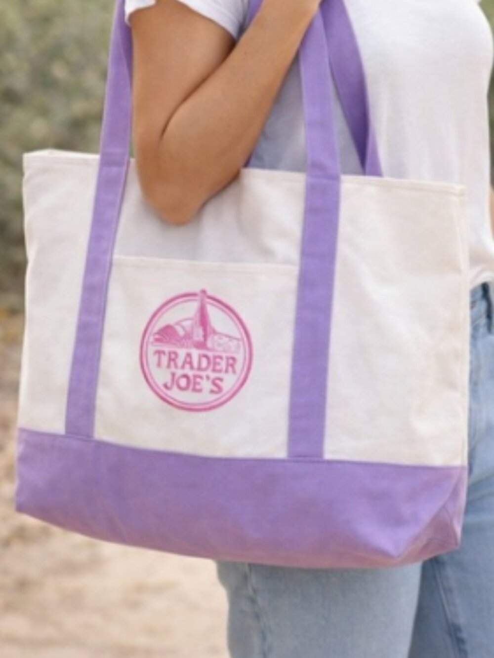 Trader Joe's Lavender Tote NWT